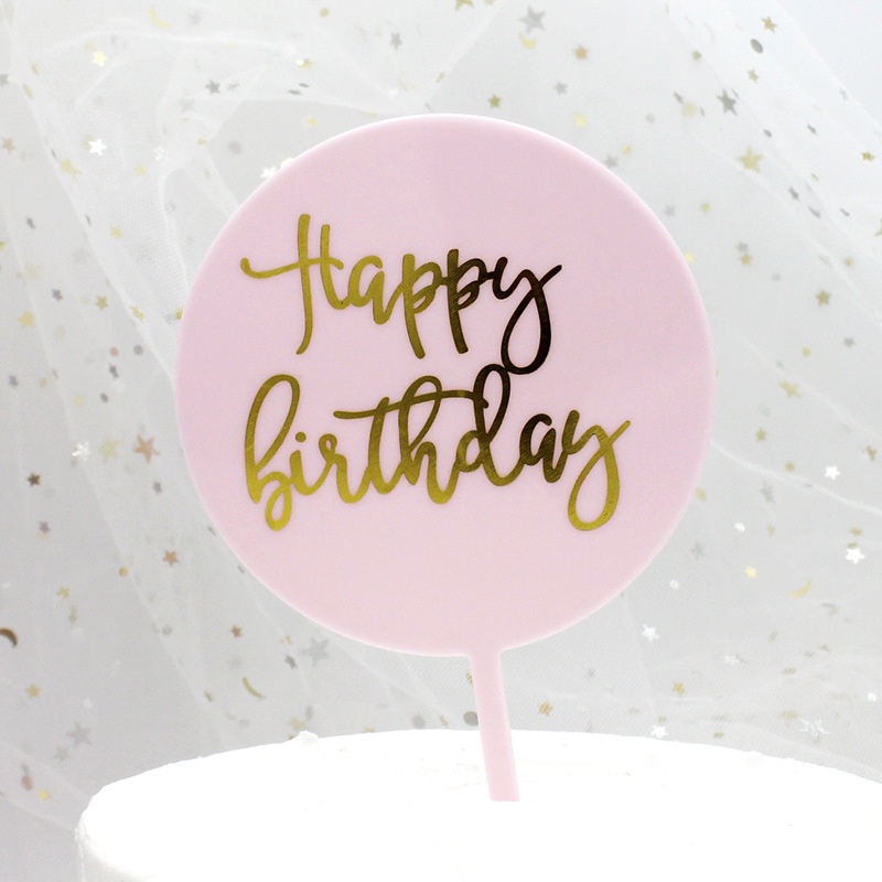 Que Cắm Trang Trí Bánh Kem Chữ HAPPY Birthday Bằng Acrylic Kiểu Mới