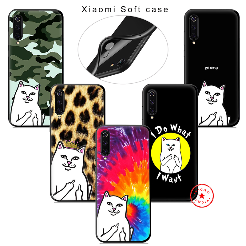 Ốp Điện Thoại Mềm Hình Mèo Giơ Ngón Giữa 046 Cho Xiaomi Mi 9 8 6 Se Pro Lite Mix 2s Max 3 Mi9 Mi8