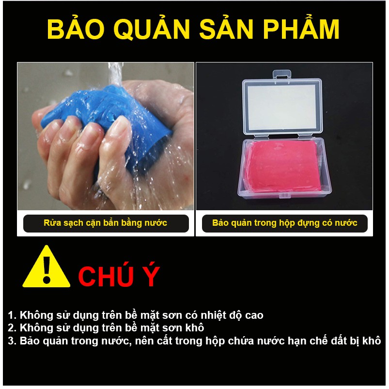 [6.6 HỦY DIỆT] COMBO 2 Đất Sét Rửa Xe Size Lớn - Đánh Sạch Ố Bẩn, Phân Chim, Nhựa Đường Bám Bẩn - Bóng Sơn - WW - MILOZA