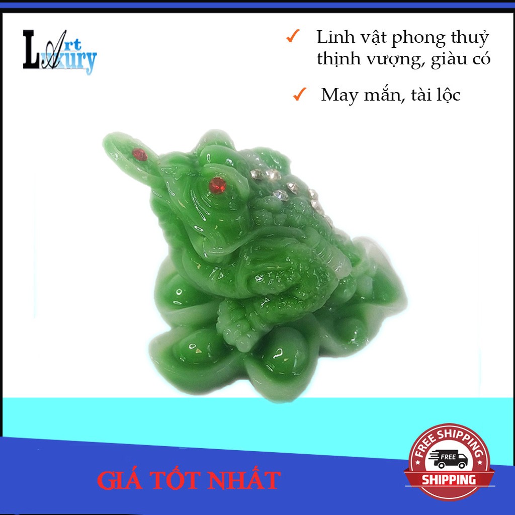 Tượng Cóc Thiềm Thừ Xanh Ngọc Ngậm Tiền Tài Lộc -Thiềm Thừ Ngậm Kim Tiền  TPT13 - Luxury Art | BigBuy360 - bigbuy360.vn