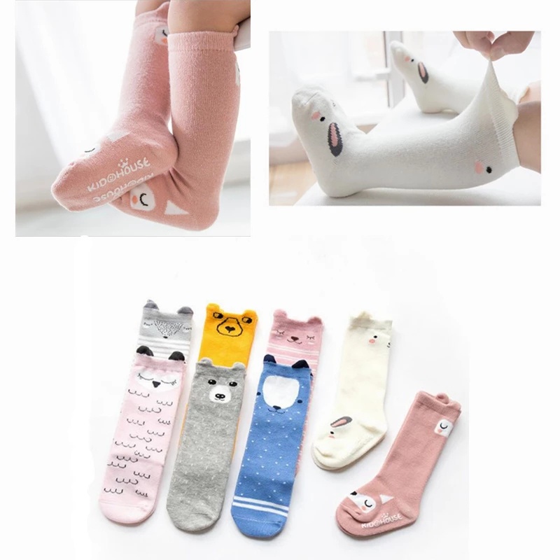 Vớ Cổ Cao Phối Ren Giữ Ấm Chân Dễ Thương Cho Bé Gái Sơ Sinh