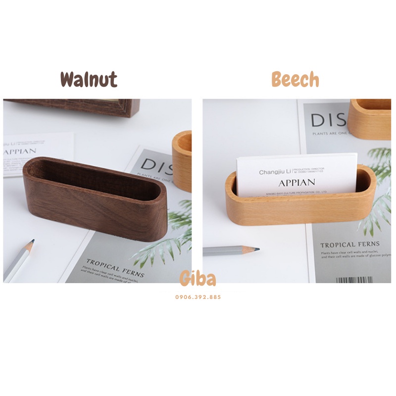►☋◘Hộp đựng danh thiếp name card bằng gỗ - Case Storage Box