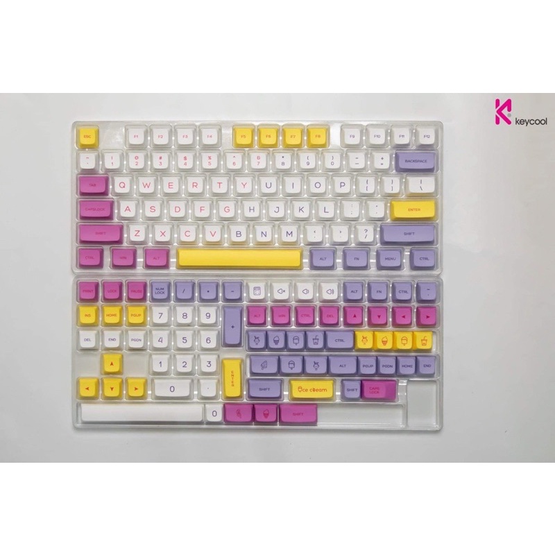 Keycap Cream / Mint PBT Dye - Sub Profile XDA 146key / 130key