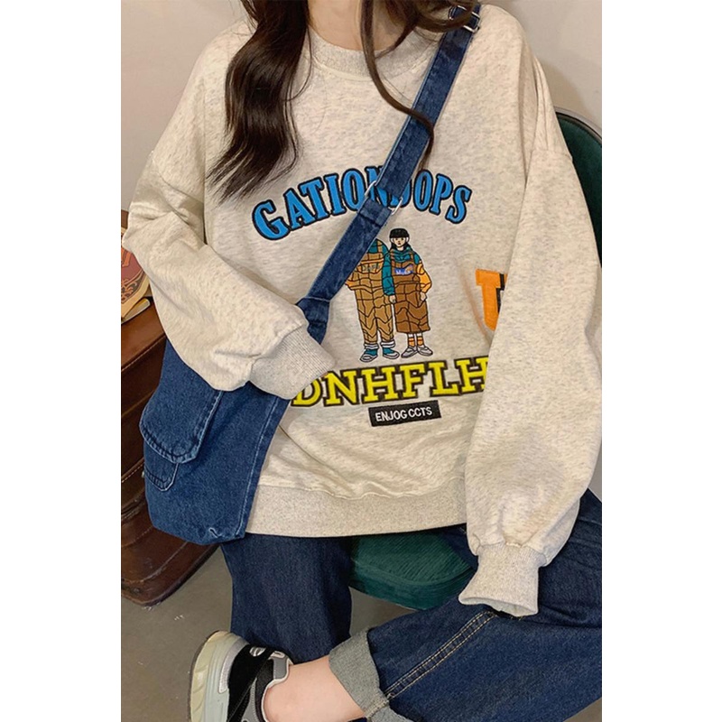 HIIXIIVI Áo sweater Mỏng Tay Dài Cổ Tròn Dáng Rộng Thời Trang Hàn Quốc 2022