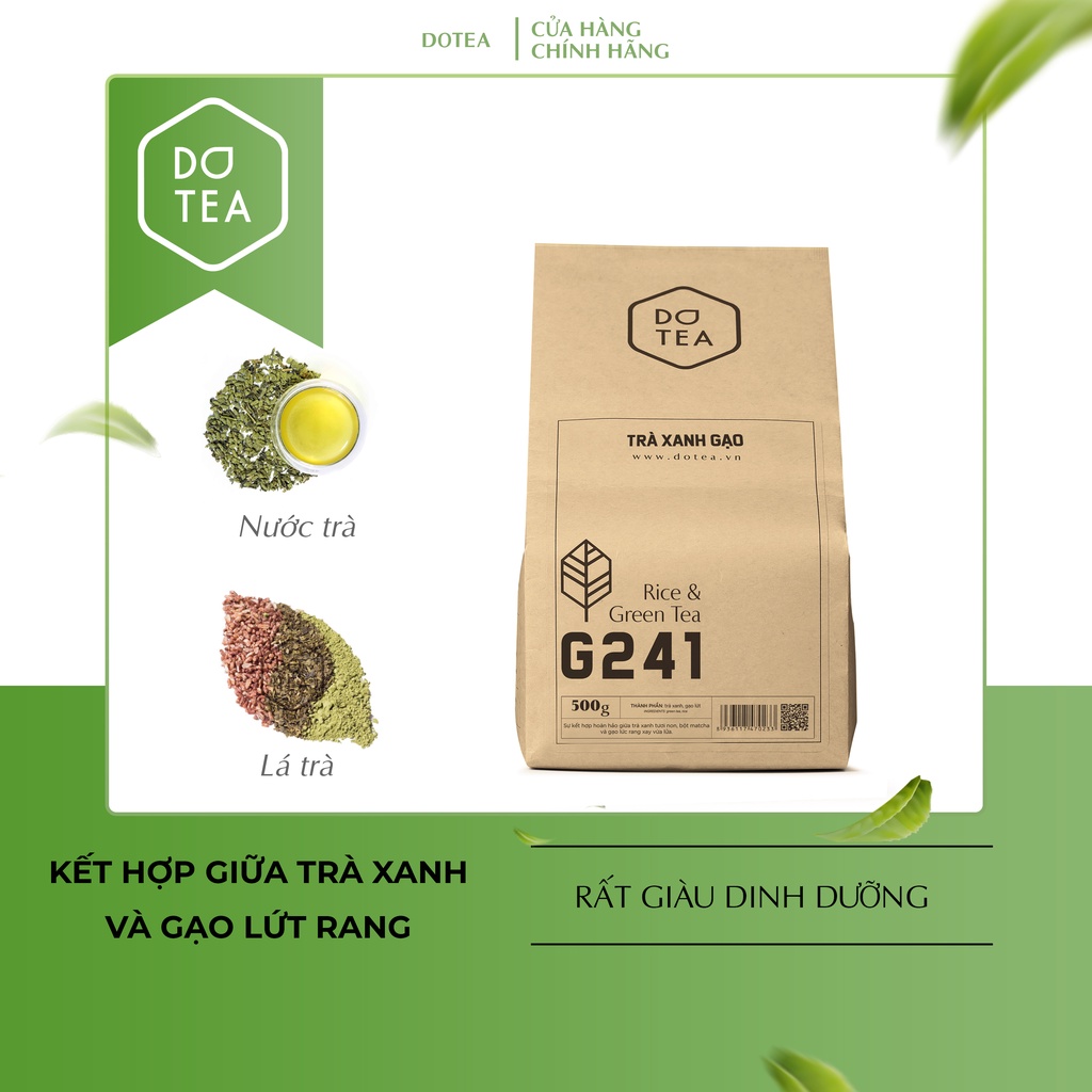 Trà Xanh Gạo G241 Dotea - 500g Ngọt Thanh Hương Gạo Vị Matcha Nồng Nàn