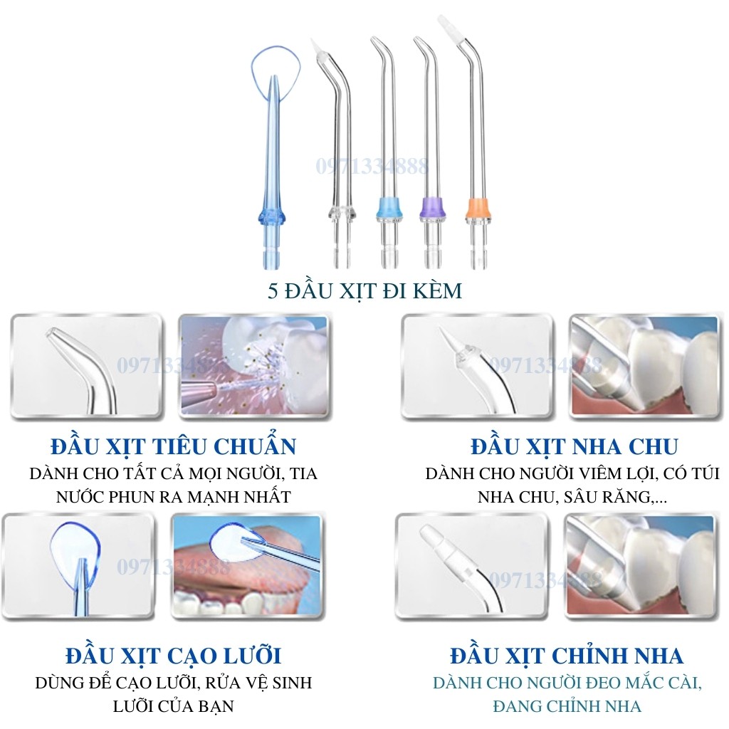 Máy tăm nước cầm tay chính hãng h2ofloss HF2 - Dòng cải tiến HF6 công nghệ mới nhất 2020