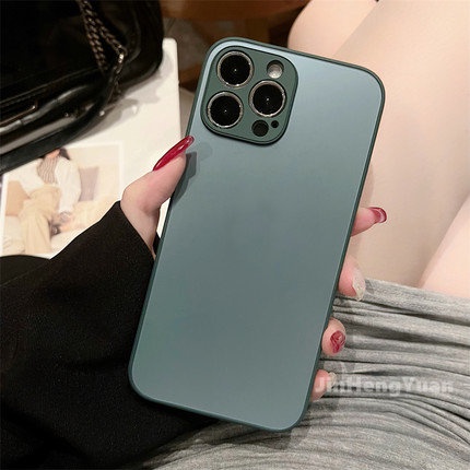 Ốp Điện Thoại Mặt Kính Cứng Chống Bám Vân Tay Cho IPhone 14 Plus 13 12 11 Pro Max XR 7 8 Plus