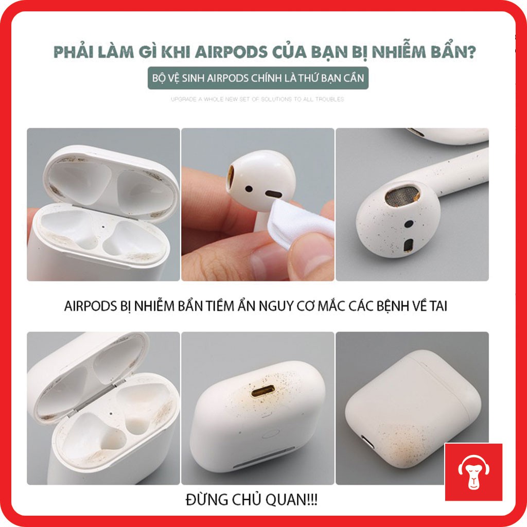 Bộ Vệ Sinh Làm Sạch Tai Nghe Bluetooth Airpods 2, Airpods Pro, Bộ Bút Vệ Sinh Tai Nghe Các Loại