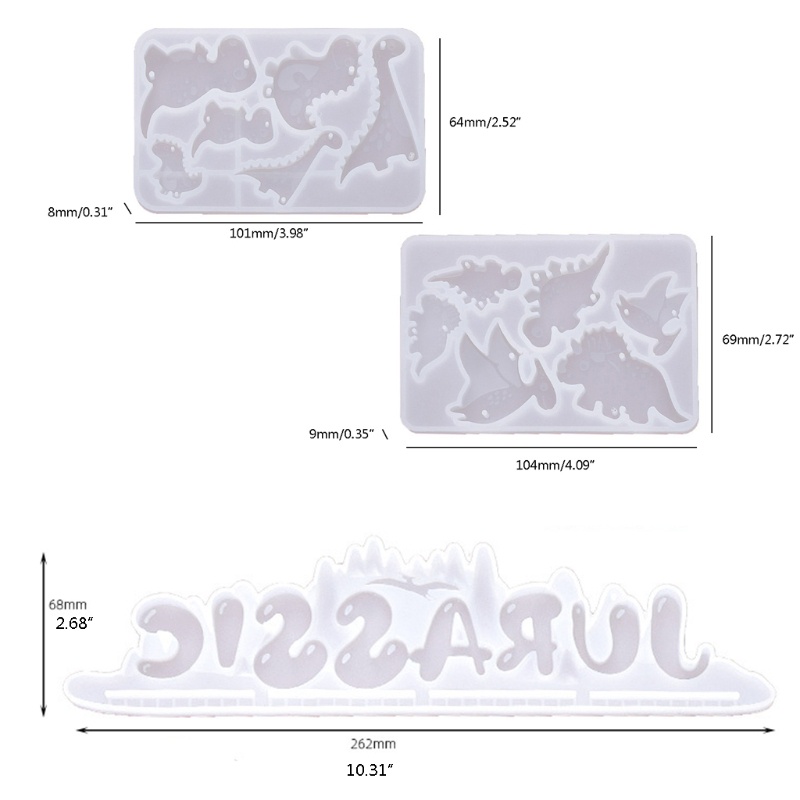 Khuôn silicone làm mặt trang sức hình khủng long DIY
