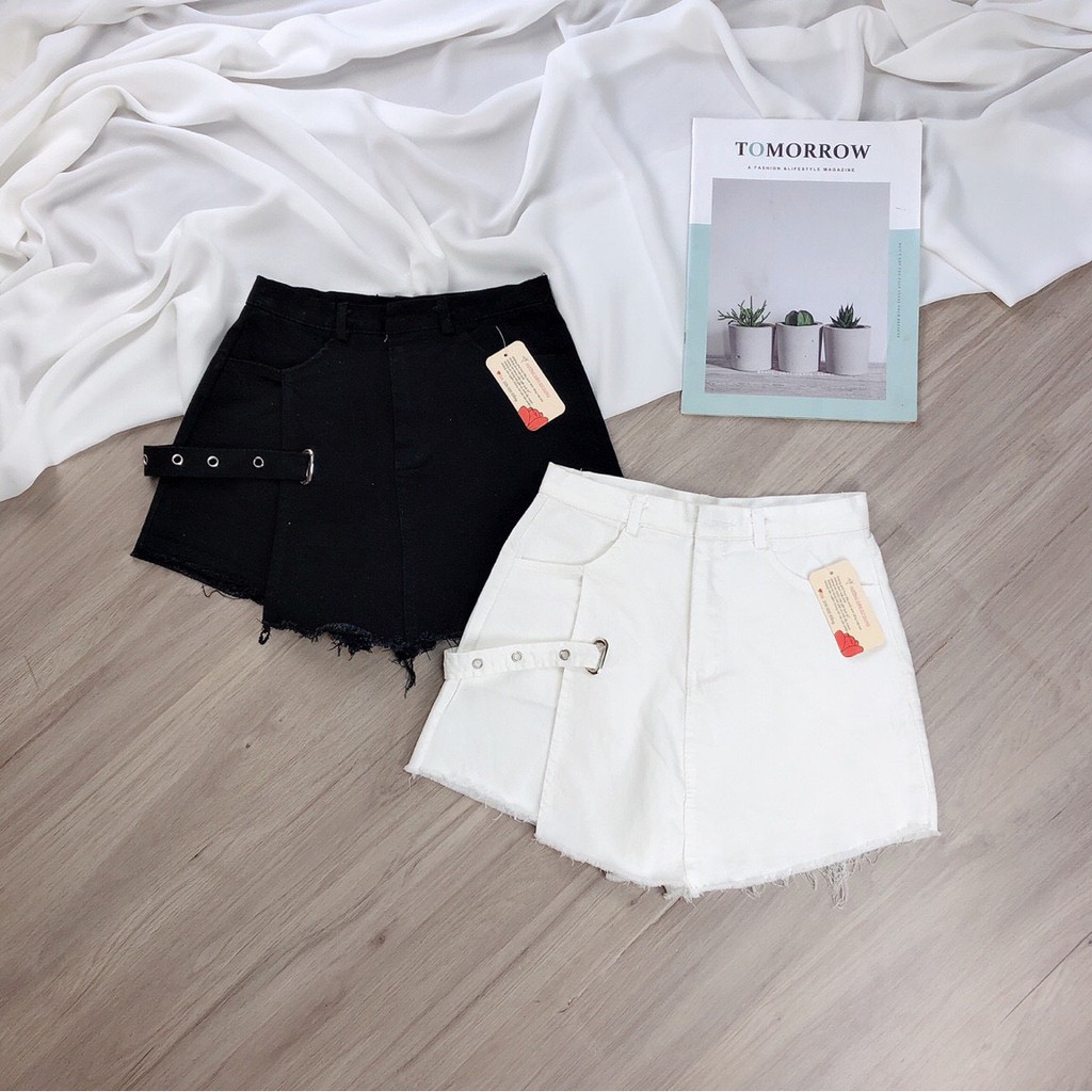 chân váy kèm khoen bên xinh ảnh thật chất kaki mềm