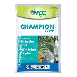 Thuốc trừ bệnh Champion 77WP Đặc trị nấm hồng và thán thư gói 100gr