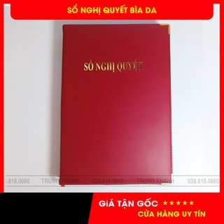 Sổ nghị quyết bìa da – khổ a4 – chữ nhũ vàng, bo góc kim loại