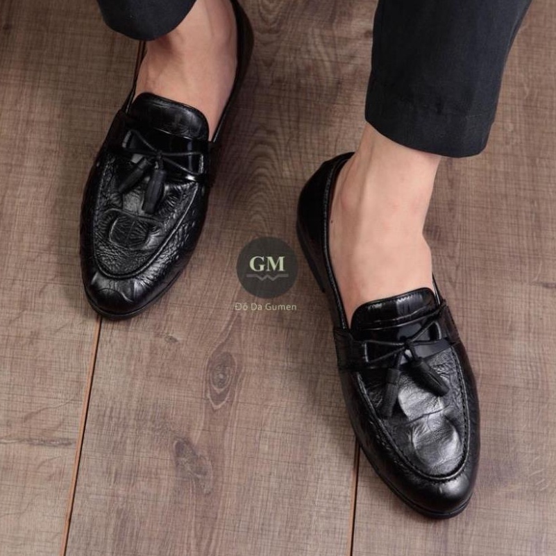 Giầy lười da nam cao cấp da bò thật bảo hành 12 tháng kiểu dáng Tasseled Loafer - Mã T181