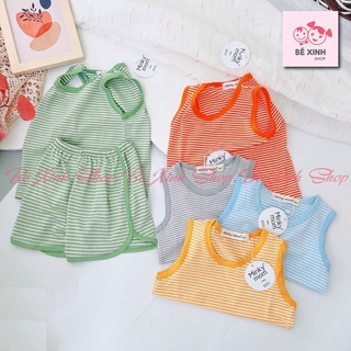 Quần áo đồ bộ ba 3 lỗ bé trai bé gái minky mom sale sốc đồ bộ trẻ em ba lỗ - ảnh sản phẩm 3