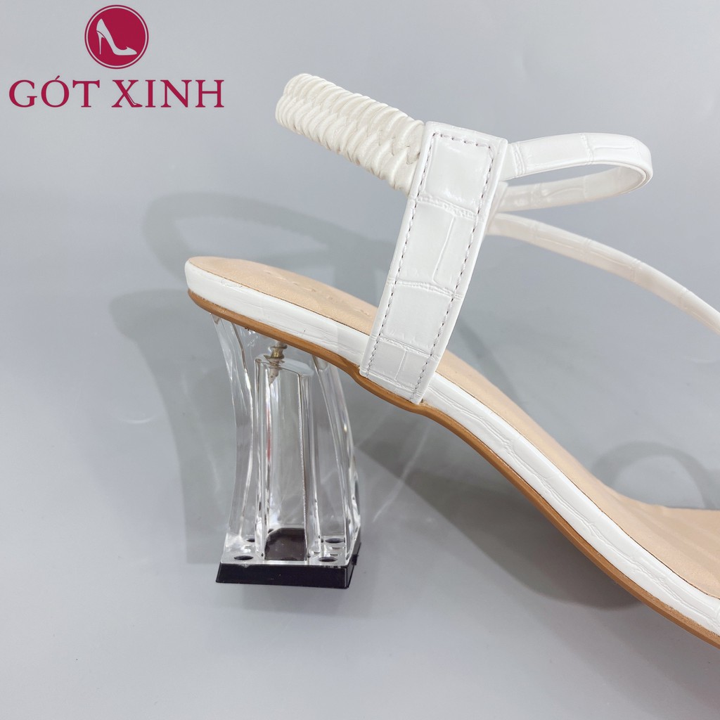 Giày sandal cao gót nữ GÓT XINH GD13 quai mảnh gót mika trong cao 5cm