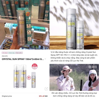 Xịt chống nắng Crystal sun spray