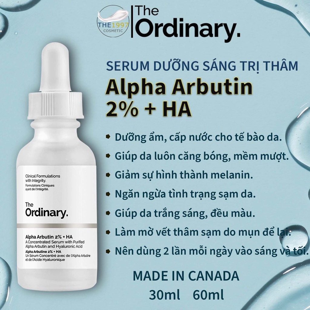 Serum sáng da Alpha Arbutin 2% + HA – The Ordinary.