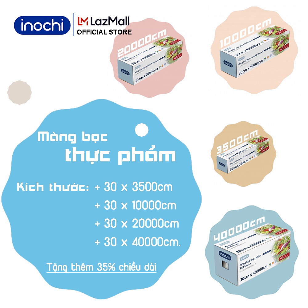 Màng co bọc thực phẩm cao cấp 30*20000 cm PE Shinsen Inochi bảo quản thực phẩm tươi sạch loại