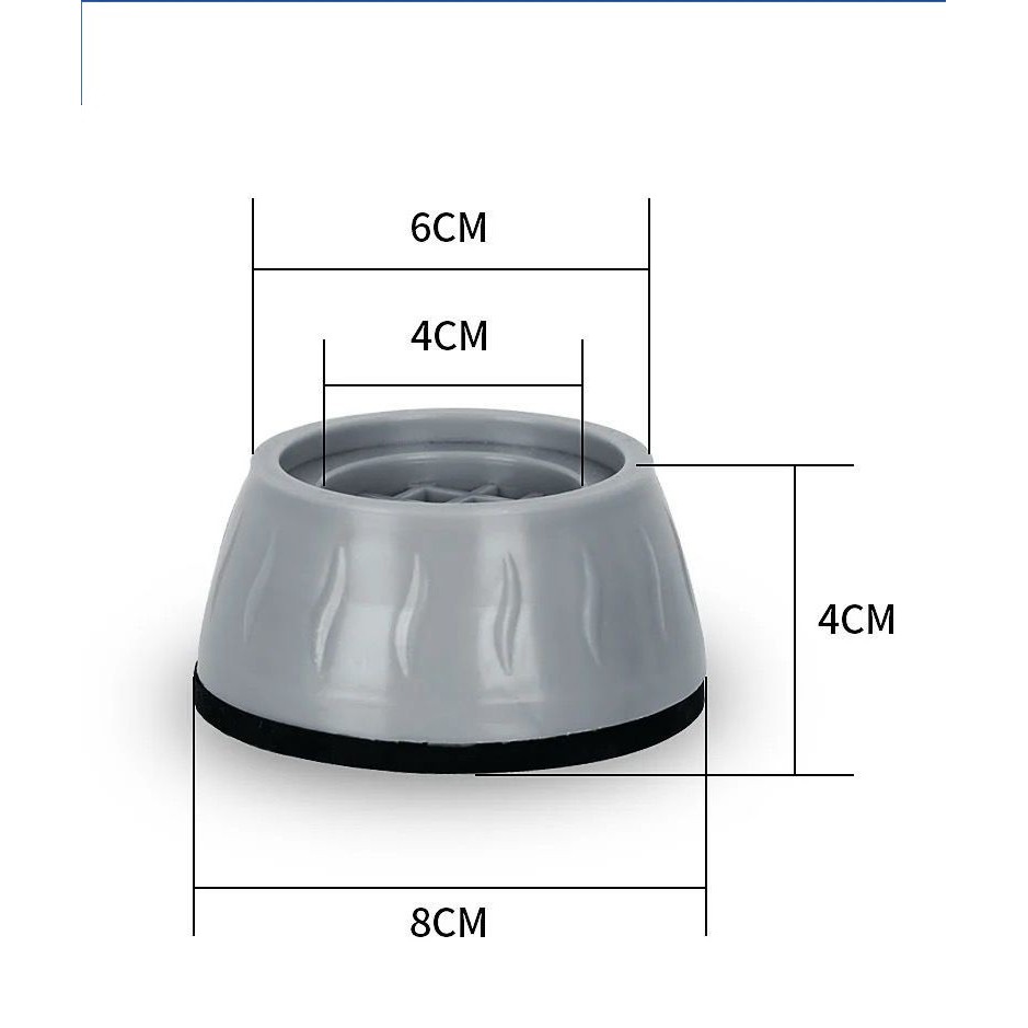 (Loại To) Bộ 4 Chân Máy Giặt Chống Rung, Giảm Tiếng Ồn Chân Đế Bằng Cao Su Chịu Lực Tốt Phù Với Nhiều Loại Máy Móc