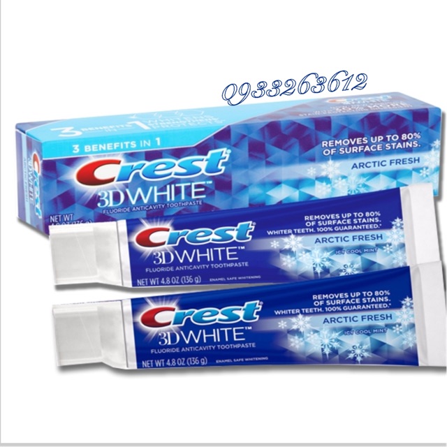 Kem đánh răng Mỹ Crest 3D White 85g, 99g, 140g, 198g