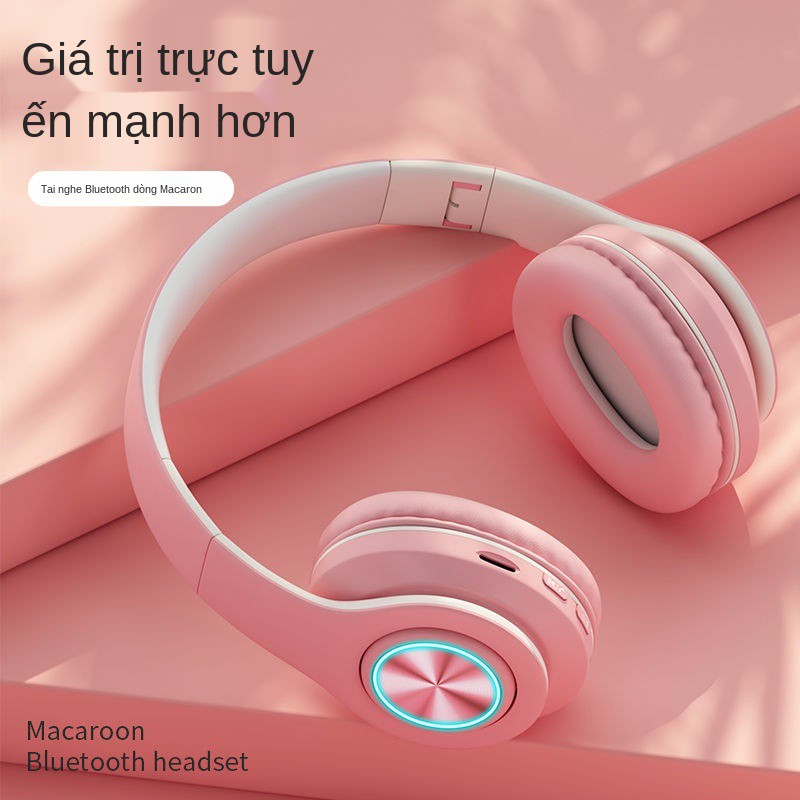 Sản phẩm mới Tai nghe bluetooth phát sáng Macaron siêu trầm gắn trên đầu với Android iPhone phổ thông <