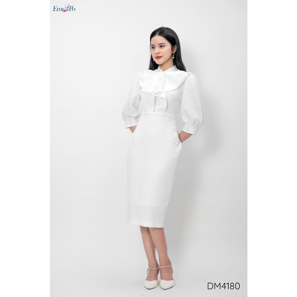 Đầm ôm cổ thắt bèo nơ Emspo DM4180
