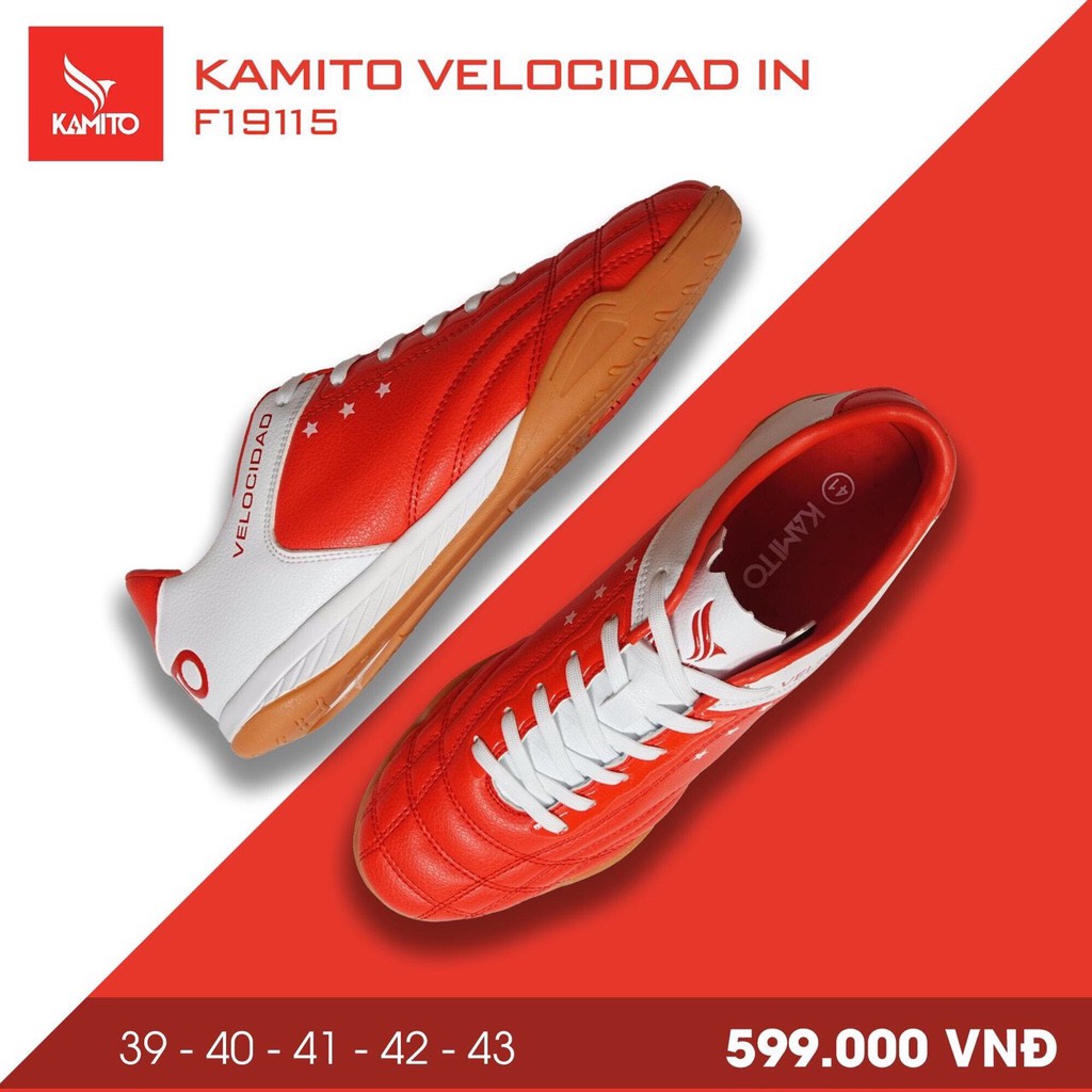 🛫 ĐỈNH CAO XẢ 🍉 10.10 SALE HOT | Xả Kho | Giày bóng đá Kamito Velocidad IN F19115 màu đỏ 💝 .. Nhất . 🔥 . 🍉 . . . . 🛫