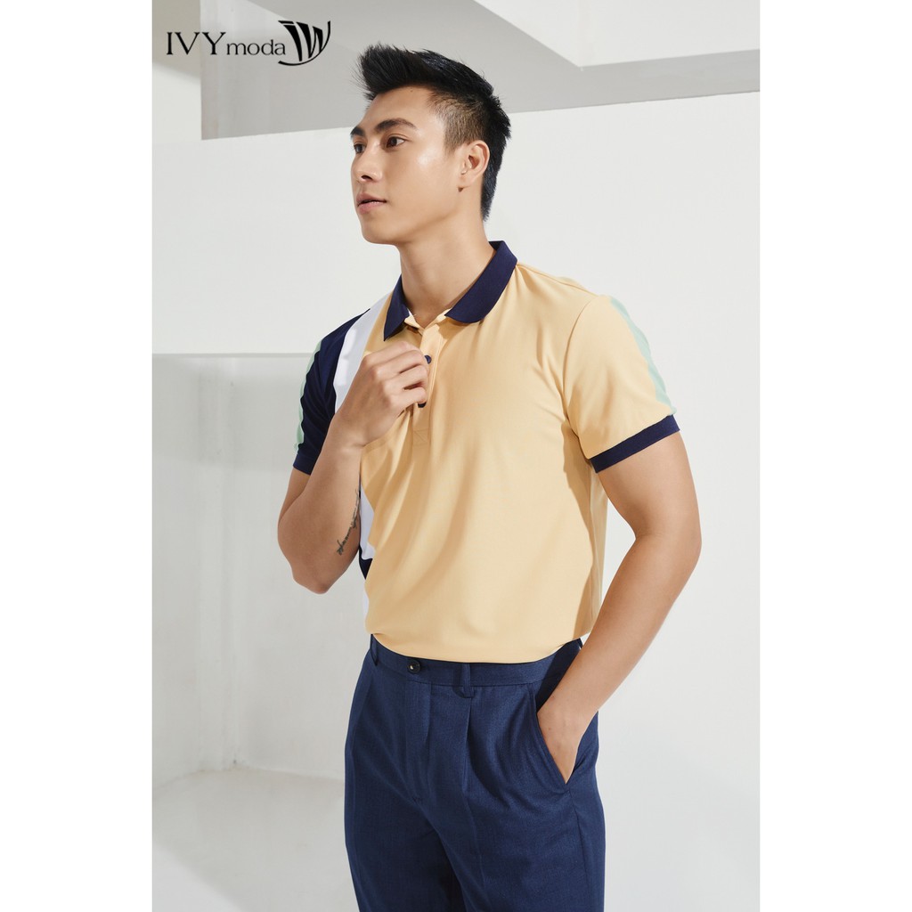 Áo Polo nam ngắn tay phối màu IVY moda MS 57E2937 | BigBuy360 - bigbuy360.vn
