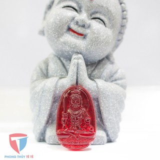 Mặt phật bản mệnh người tuổi Dậu màu đỏ + dây - Phật Bất Động Minh Vương