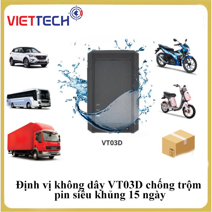 Thiết Bị Định Vị Không Dây VT03D Pin 15 Ngày -  Giá Sỉ