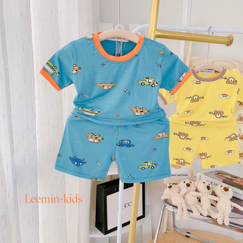 [ Bé 7-25kg ] Bộ ngắn tay Minky Mom thun lạnh in hình cho bé trai, bé gái