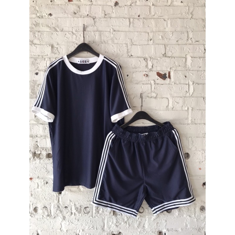 [Ace Streetwear] Bộ quần áo lưới kẻ sọc, chất vải cực mát