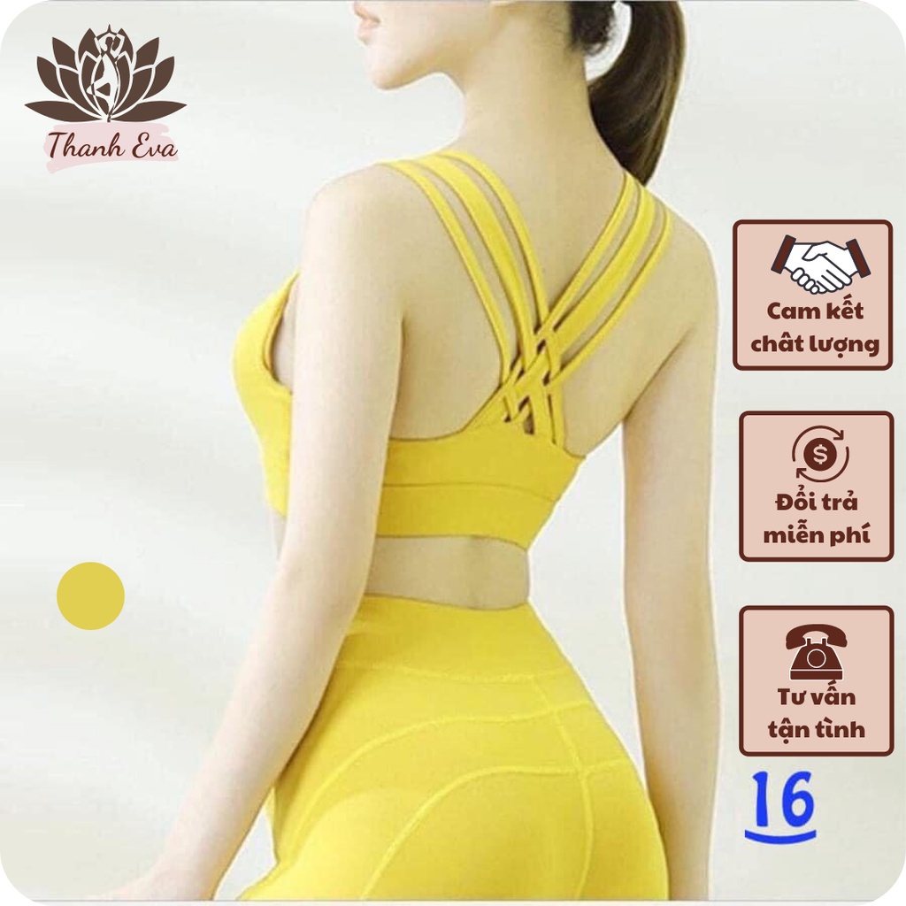 ☽✕Bộ áo bra quần dài thể thao màu vàng BN03 tập gym,yoga, aerubic Hàng VNXK