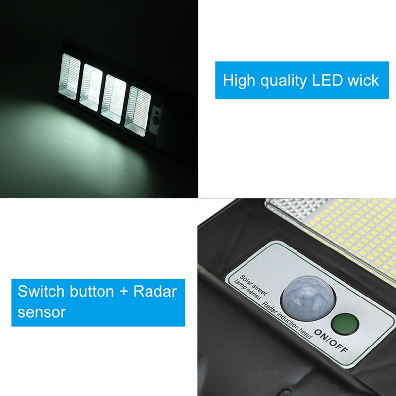 Bộ Đèn Đường led 400w / 800w / 1200w / 1500w Sử Dụng Năng Lượng Mặt Trời Chống Thấm Nước ip65 Điều Khiển Từ Xa Tiện Dụng + Phụ Kiện