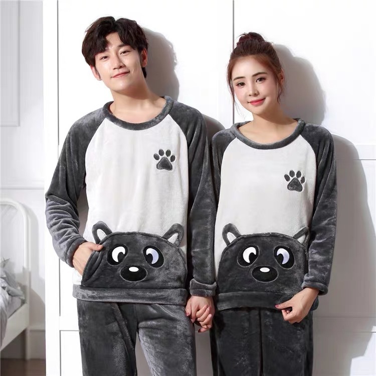 áo nữ đồ bộ pyjama Đầm Ngủ Pijama Quyến Rũ Cho Cặp Đôi Đồ ngủ đôi đồ mặc nhà thu đông lụa cặp đôi cao cấp nam