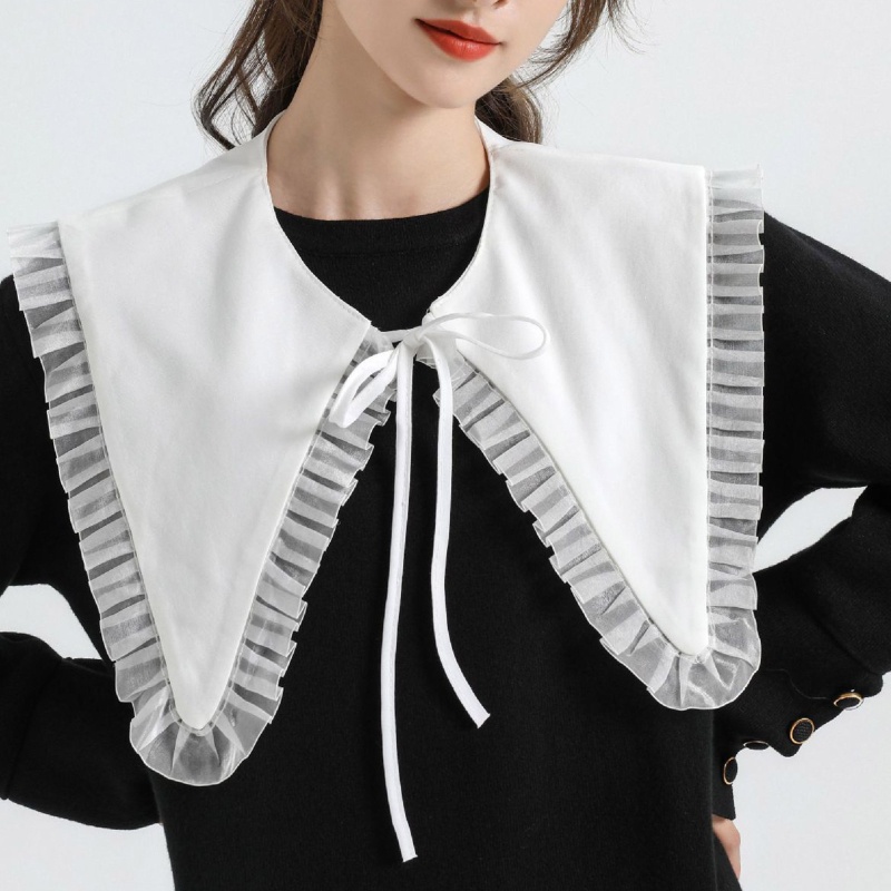 Cổ Áo Sweater Giả Nhún Bèo Dễ Tháo Rời Thời Trang Cho Nữ