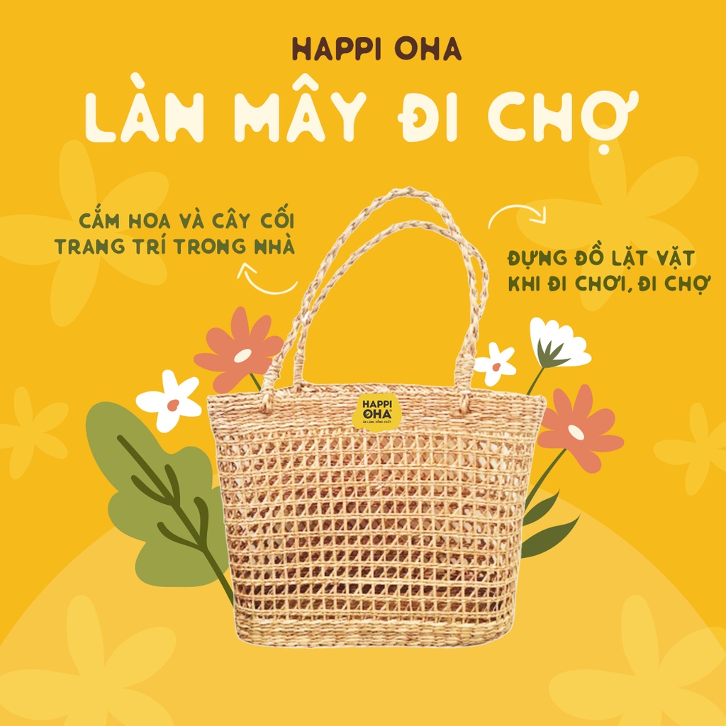 Làn mây đi chợ, làn cói, túi cói đi chợ - HAPPI OHA