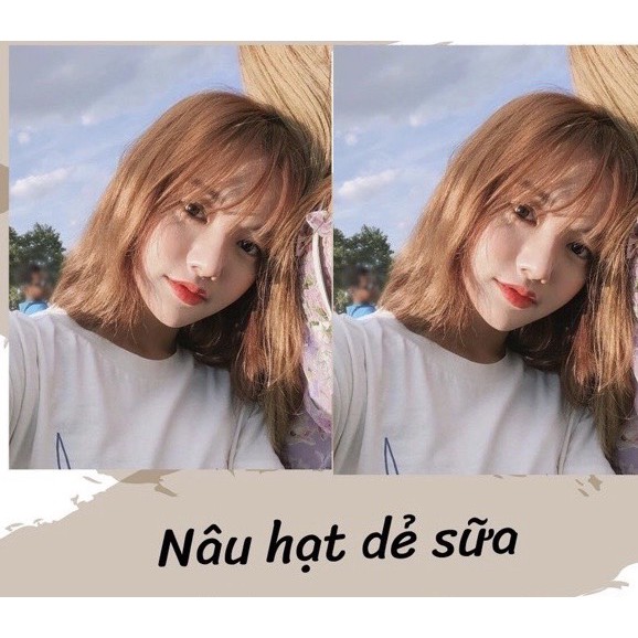 Thuốc nhuộm tóc màu Nâu hạt dẻ sữa (ảnh thật) 💖 [dưỡng tóc] tự nhuộm tóc tại nhà tặng kèm Oxy trợ nhuộm và gang tay