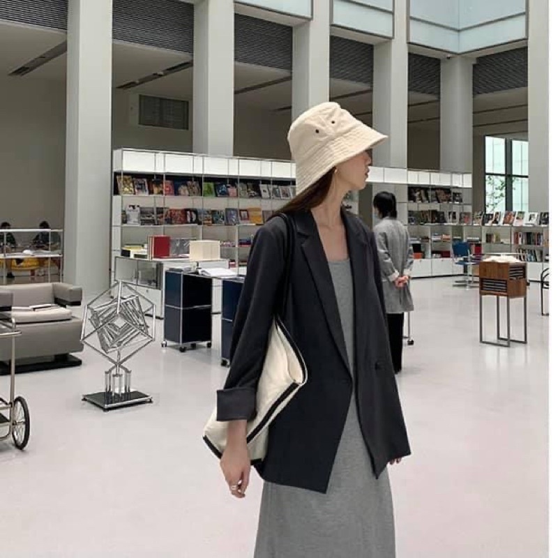 Áo vest blazer nữ hai cúc dáng suông | BigBuy360 - bigbuy360.vn