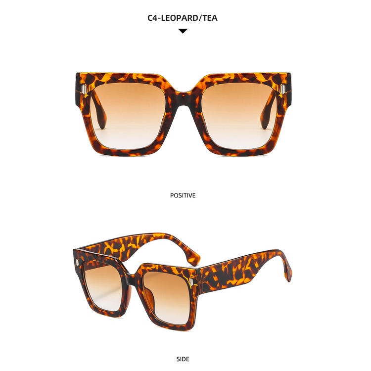 Kính mát gọng vuông cỡ lớn làm từ kim loại phong cách Âu Mỹ thời trang 2021 cho nam và nữ