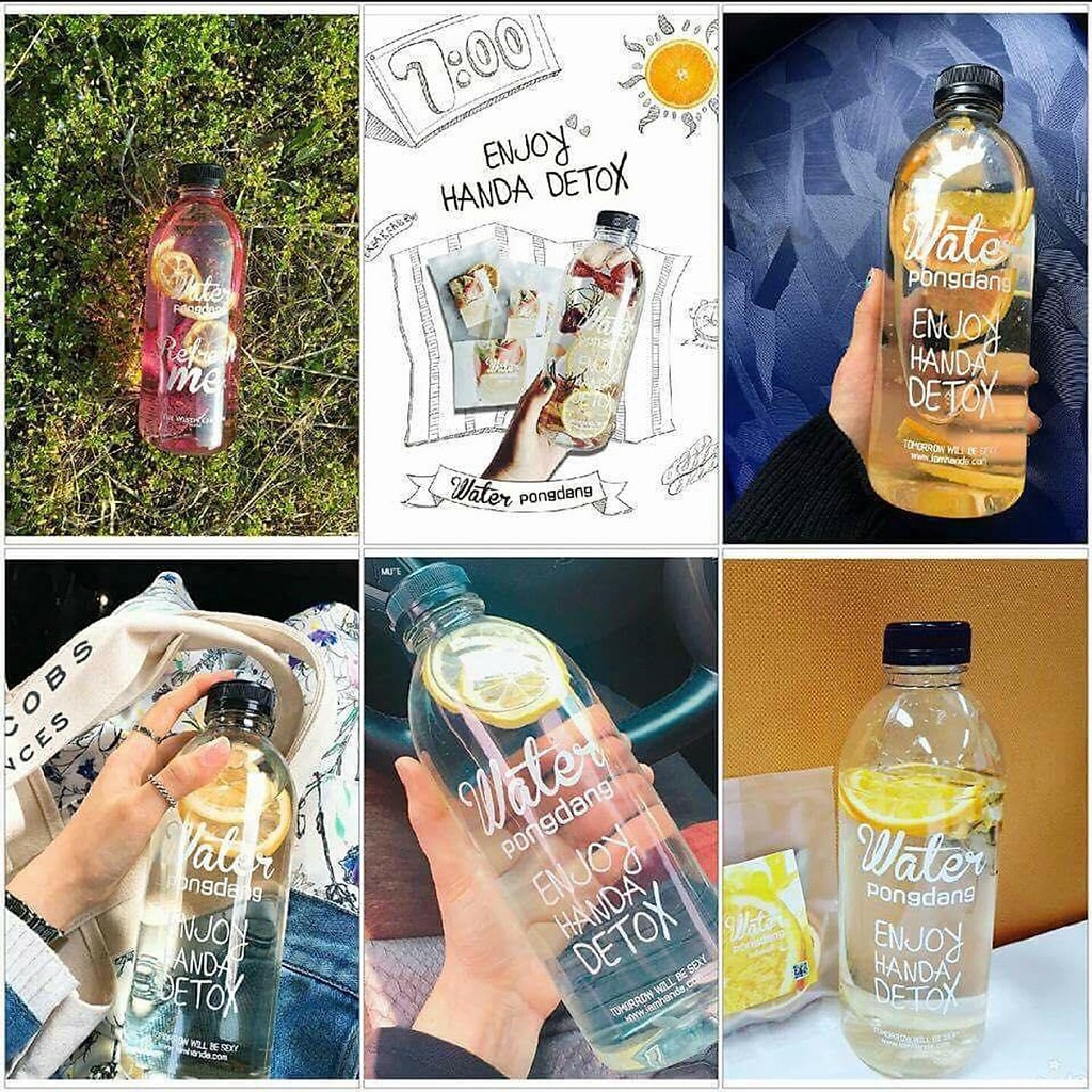 Bình uống nước Detox loại 1 lít có túi vải | BigBuy360 - bigbuy360.vn