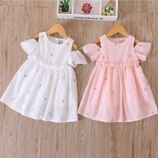 Váy hoa rớt vai bé gái / hàng tqxk