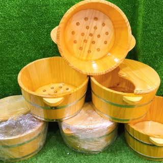 [CAO CẤP] CHẬU GỖ NGÂM CHÂN CÓ HẠT KÈM NẮP MATXA | CHẬU NGÂM CHÂN TRƠN MASSAGE | GỖ THÔNG | THÔNG HUYỆT - bobashop.vn