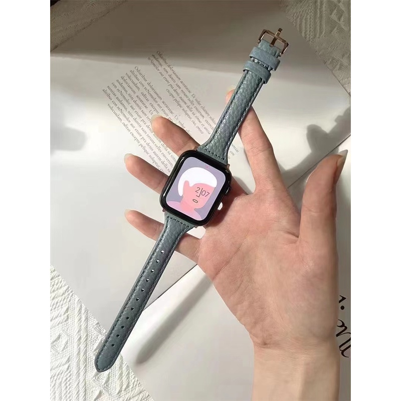 Dây đeo đồng hồ Apple Watch 45mm 40mm 44mm 38mm 42mm Series 7 SE 654321 Đồng hồ dây da thời trang cho nữ