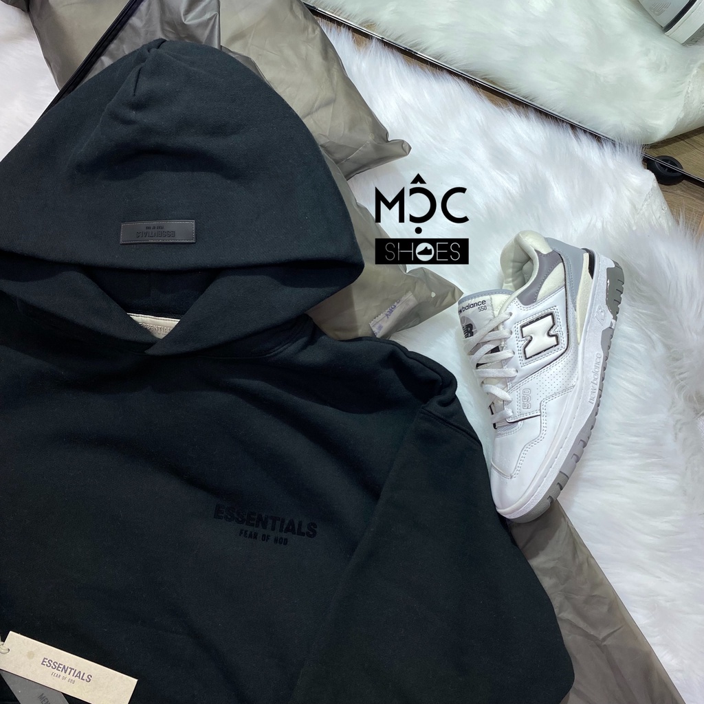 [CHÍNH HÃNG] Áo khoác Hoodie tay dài Fear Of God Essensial màu Đen Black SS22