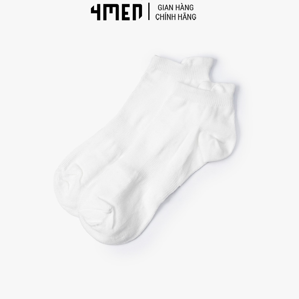 Vớ cổ ngắn 4MEN VN038 trơn vải cotton thấm hút mồ hôi, nhiều màu đẹp, co giãn, thoáng khí
