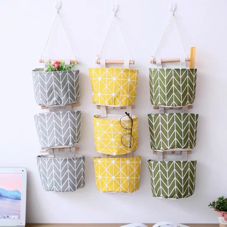 Túi Vải Vintage 1 Ngăn Treo Tường Decor Đa Năng, Đựng Đồ Cá Nhân, Đựng Đồ Dùng Trong Nhà Tiện Lợi 88276