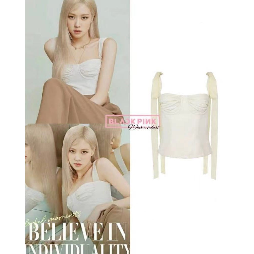 Áo Croptop Sát Nách Hoạ Tiết Chữ Blackpink