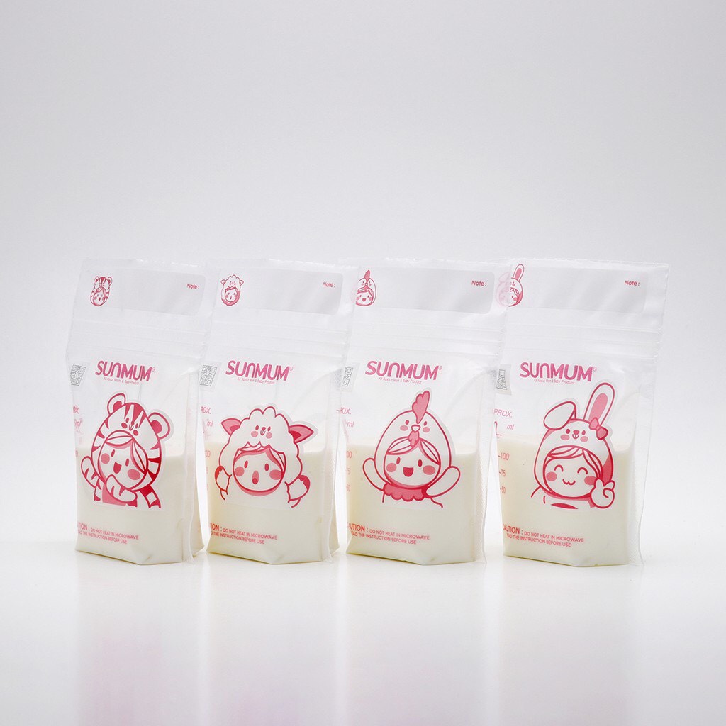[Tem phụ-Date 2028]Túi Trữ Sữa Sunmum Chính Hãng An Toàn Tiện Lợi 100,150,250ml Babibu - TTSS