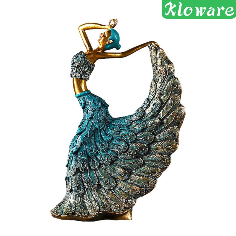 Mô Hình Con Công Nhảy Múa Bằng Nhựa Resin Màu Vàng Trang Trí Nhà Cửa